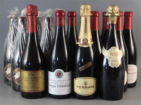 Five bottles of Coteaux Champenois Bouzy Rouge, 1997, four bottles of Bouzy Rouge, Jean Vesselle, Grand Cru,